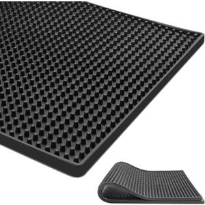 Large Bar Mat for Countertop 12X24'', Thicker Rubber Coffee Bar Mat, Dish Drying Mat, Kitchen Mat for Countertop, Non-slip and Easy to Clean (12" x 24")