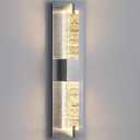 WOSHITU LED Wall Sconce Light: 19 Inch Nickel Modern Sconces Wall Lighting 3000K Dimmable Crystal Wall Lamps Indoor Bathroom Sconce Wall Mount Light Fixtures for Living Room/Bedroom/Hallway