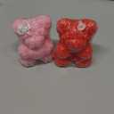 Rose Teddy Bear Candle MINI 2 Pieces, Decorative Candles Made from Soy Beeswax, Natural and Fragrant, Handmade Candles, Vanilla Scent, Coconut Scent (2PCS Rose Teddy Bear Candles Set)