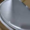 Elongated Toilet Seat Wood Toilet Seat Prevent Shifting with Zinc Alloy Hinges American Standard Size Toilet Seat Easy to Install also Easy to Clean(Elongated,Sparkling Classical Silver)