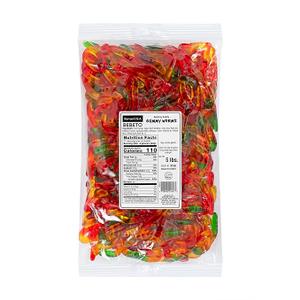 Giant Gummy Worms, 4-Inch, Assorted Fruit Flavors, 5 Pounds Bulk Bag, Two-Toned Colors, No BBD