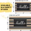 KILOCOCO Striped Rug 3'X5' Front Door Mat Outdoor Welcome Mats Rugs Outdoor Cotton Washable Front Porch Rug Layered Doormats for Kitchen/Farmhouse/Entryway/Patio, Brown