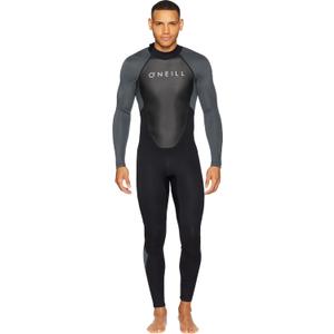 O'Neill Men's Reactor-2 3:2mm Back Zip Full Wetsuit, Lightweight Warmth and Flexibility for Surfing and All Water Activities, Black/ Graphite, X-Large Short