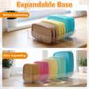 Junkin Expandable Lid Organizer for Cabinet Clear Adjustable Food Container Lid Holder (10.618) Plastic Storage Rack for Pantry Drawer & Kitchen Organization