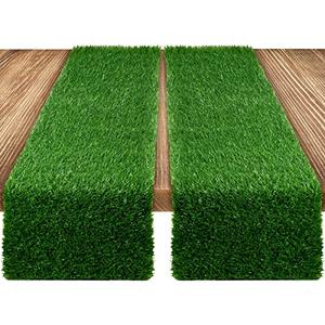 Tranqun 2 Pcs Artificial Grass Table Runner Decoration Football Table Runner 14 x 48 Inch Turf Synthetic Fake Grass Tables Centerpieces Decor for Football Party Favors Wedding Dining Garden Home Decor