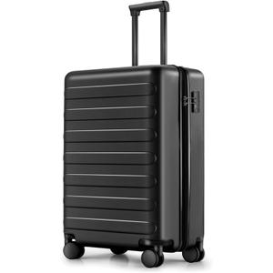 NINETYGO Carry On Luggage 22x14x9 Airline Approved, 20 Inch Luggage with Smooth Spinner Wheels, Lightweight, Hard Shell PC Suitcase Carry-On, Travel Luggage, TSA Approved (Black, Rhine Basic)