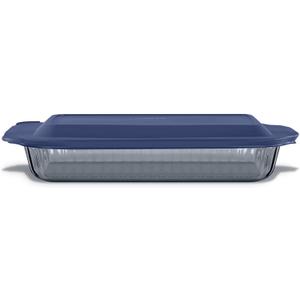 Pyrex Colors Tinted (9x13) Glass Baking Dish with BPA-Free Lid, Oblong Bakeware Glass Pan For Casserole & Lasagna, Dishwasher, Freezer, Microwave and Pre-Heated Oven Safe, Smoke