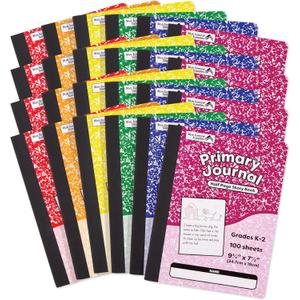 Blue Summit Writing Journals For Kids, Primary Composition Notebook K-2, Kindergarten Notebook For Kids to Learn to Write, 100 Sheets, Pack of 24, Assorted Colors