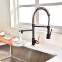Avola Copper & Black Spring High Arc Kitchen Faucet,Stainless Steel Pull Down Sprayer Faucets,Kitchen Sink Faucet Single Handle Spring Two Nozzles Faucets, Suitable for RV, Bar & Laundry