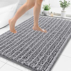 Smiry Bathroom Rugs 48X32, Extra Soft Rubber Backing Chenille Bath Mats