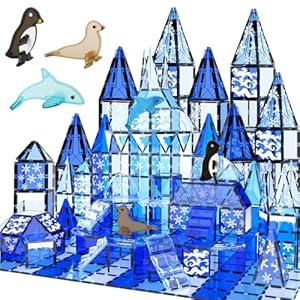 TOY Life Magnetic Tiles for Kids Ages 4-8, Magnetic Toys for Toddlers 3+, Magnet Tile Building Toy for Kids Ages 3-5, Magnet Building Tiles, Toddlers Preschool