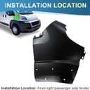Front Fender Panel with Molding Hole Side Fender Panel Assembly Fits for Ram Promaster 1500 2500 3500 2014 2015 2016 2017 2018 2019 2020 2021 2022