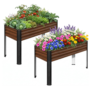 SnugNiture Raised Garden Bed with Legs, 2PCS 481832in Outdoor Metal Elevated Raised Planter Box for Backyard, Patio, Balcony