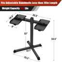 Jusgym Adjustable Dumbbell Stand, 35" Height Adjustable Dumbbell Rack, 300LBS Capacity Home Gym Storage Rack with 90Rotating PlatformRack Only