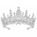 Tiara Crown for Women, Headband Hair Accessories for Birthday Wedding Party Costume (Silver)
