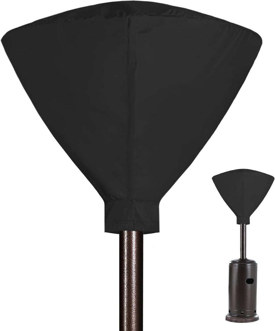 Outdoor 34 In Patio Heater Top Cover with Zipper and Storage Bag, Heavy-Duty Oxford Waterproof Round 34"D Heater Cover Top for Standing Heat, Dustproof, Windproof,UV-Resistant (Top Cover Only, Black)
