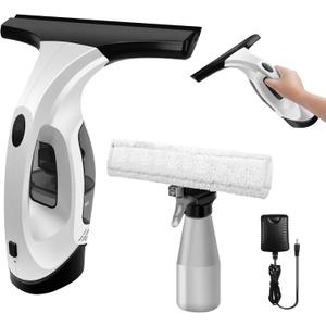 3 in 1 Window Vacuum Cleaner, Cordless Window Vacuum Cleaner with Spray/Wipe/Water Suction, Electric Squeegee for Windows, Tiles, Glass, Mirror