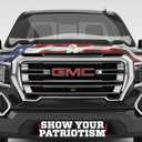 Husky Liners Hood Protector w/American Flag | Fits 2006-2008 Lincoln Mark LT Behind Grille; 2004-2008 Ford F-150 Behind Grille, High Profile/Bug Shield - 1 pc., Multi-Colored-USA | 2818033