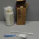 64 oz Glass Water Bolttles with Straw Half Gallon Large Motivational Water Bottle with Time Marker Sports Water Bottles with Silicone Sleeve and Handle Lid Water Jug for Gym Workout (White)