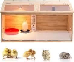 32Inch Chick Brooder Box, Integrated 3 Heating Lamps and Thermostat Controller, Starter Habitat for 35 Chicks, Ducks, Quail, 321616 inches, (No Extra Equipment Required, Style 02)