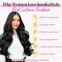 KooKaStyle Invisible Wire Hair Extensions 20" Long Wavy Layered Synthetic Clip in Hair Extension with Transparent Wire Adjustable Size 6 Secure Clips Dark Brown Thick Hairpieces for Women20 Inch,150g