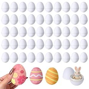 100 Pcs Paper Easter Mache Eggs, 3"x2.3" White DIY Craft Supplies Blank Paper Mache Eggs for Crafts Decorating Fillable Paintable to Paint Decorate DIY for Halloween Christmas Easter Party