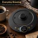 Cocinare Gooseneck Electric Kettle, 1F Temperature Control, 1500W Fast Heating, Pour Over Coffee & Tea Kettle with Brew Timer & Keep Warm, Stainless Steel, 0.9L (Matte Black)