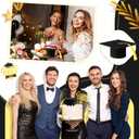 SiliFine 4 Pcs Congrats Grad Cake Topper Includes You Did It Cake Topper Felt Graduation Cap with Tassel Diploma Decoration for 2026 Senior School University College Graduation Party Supplies(Black)