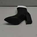 Womens Booties Pointed Toe Stacked Heel Fashion Chelsea Ankle Boots (8, Black)