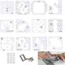 Free Motion Quilting Template,14pcs Free Motion Quilting Template Rulers Set with 11 Quilting Templates,Quilting Frame,High Shank Ruler Foot and Quilting Stickers