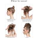 SARLA 2PCS Messy Hair Bun Hair Pieces Wavy Curly Synthetic Updo Fake Scrunchies Ponytail Extension for Women Sand