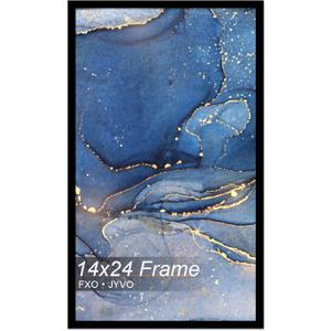 Fxojyvo 14x24 Poster Frame, Black Frame for 14 x 24 Inch Picture Poster Photo, Light Weight and High Transparent 14 by 24 Frame for Wall - 1 Pack/Black/14 x24