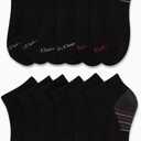 Calvin Klein Womens Quarter Socks - 12 Pack Soft Cushioned Athletic Performance Quarter Length Ankle Socks for Women (Black)