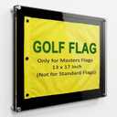 Acrylic Golf Flag Frame 15x19 for 13x17 Pin Flags, Clear Wall Mount | Three 5mm acrylic panels with stainless steel standoffs display 13x17 golf flags, photos, or certificates. Flag not included.