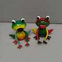 Metal Garden Decor for Outside Set of 2 Cute Small Frogs - OutdoorGarden Sculptures & Statues, Patio Lawn Backyard Fence Porch Decor, Metal Yard Art Ornaments, Garden Gifts for Mom Women Grandma