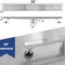 Neodrain 24" Linear Shower Drain, Polished 304 SS Bathroom Linear Drain