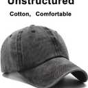 PFFY 2 Packs Vintage Washed Distressed Baseball Cap Dad Golf Hat Black+Blue