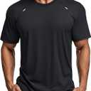 MAGCOMSEN Men's Dry Fit Shirts Mesh Short Sleeve Athletic Lightweight Workout Performance Hiking Shirt (Black, XXL)