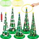 Christmas Games, 5 Pack Inflatable Ring Toss Game with 10 Plastic Rings Air Pump, Christmas Party Games for Kids Adults Family Indoor Outdoor Play