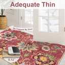 Beeiva Floral 5x7 Red Area Rugs, Washable Rug for Living Room Lightweight Paisley Print Vintage Ultra Thin Large Burgundy Non Slip Carpet for Bedroom Dining Room Christmas Decor