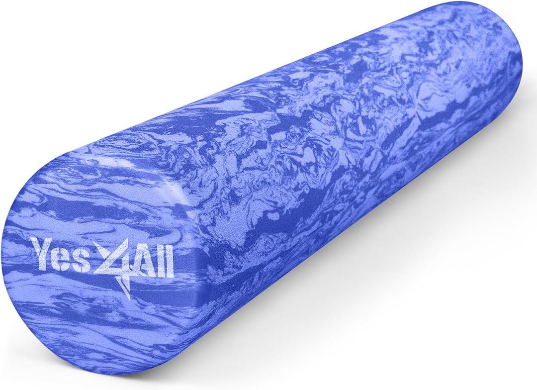 Yes4All EVA Firm Foam Roller for Back - Round Back Roller for Exercise, Yoga & Pilates 12/18/24/36 inch (N. Clematis Marbled)