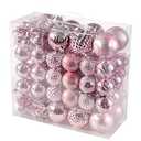 116Pcs Pink Christmas Ball Ornaments Set, Shatterproof Christmas Hanging Decoration Set with Gift Box, Assorted Decorative Baubles Set for Xmas Tree/ Home/ Wedding/ Party/ Holiday (Pink)
