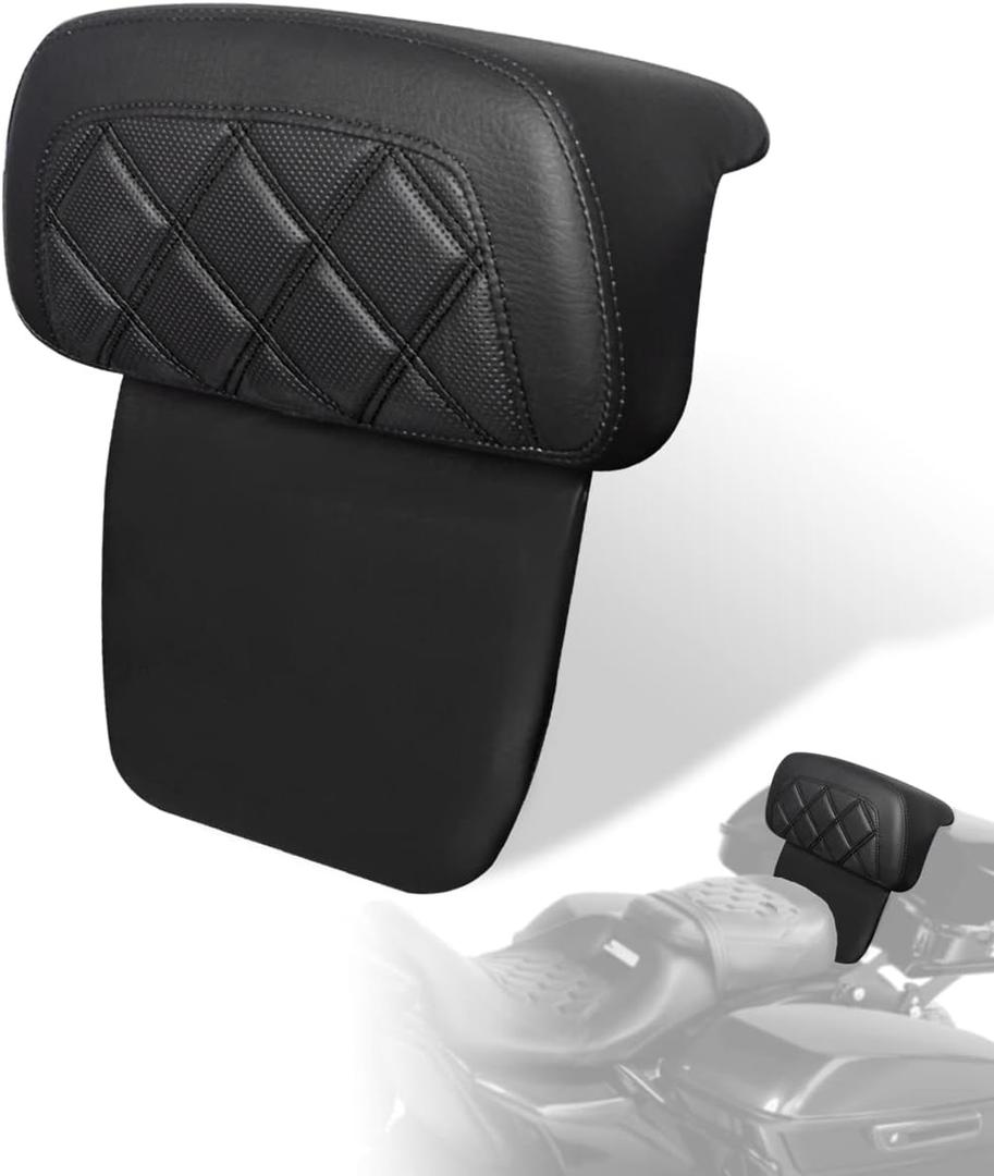 FOVPLUE Backrest Pad,Chopped Razor Tour Luggage Pack Backrest Pad for Harley Touring 2014-later,for CVO Road Glide Road King Street Glide Tri Glide Ultra Limited Electra Glide FLHTKSE,Black Stitching
