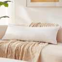 Richtry Memory Foam 14 x 36 Inch Throw Pillow Insert, Premium Lumbar Pillow Insert for Decorative Throw Pillow, Living Room, Couch and Sofa, 14 x 36 Inch, White