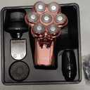 Electric Razors for Women Legs : 5-in-1 Rechargeable Body Shaver, 7D Wet & Dry Bikini Trimmer, IPX7 Waterproof Lady Hair Remover for Face Underarms Pubic, Rose Pink