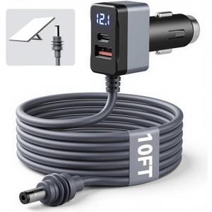 3-in-1 10 ft 12-24V DC Car Power Adapter for Starlink Mini | Up to 114W fast charging, fits 12-24V vehicles. Works for truck, RV, van, boat and yacht, laptops, phones, Starlink Mini