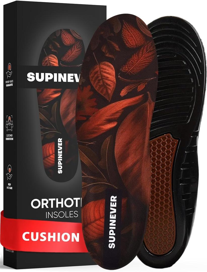 Work Boot Insoles for Men and Women - Low Arch Support - Effective Foot Pain Relief - All Day Comfort Orthotic Insoles - Shock-Absorbing Anti-Fatigue Shoe Inserts (S, Brown)