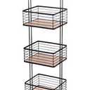 3 Tier Floor Caddy With Bamboo Shelves