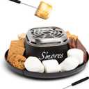 Nostalgia Tabletop Indoor Electric S'mores Maker - Smores Kit With Marshmallow Roasting Sticks and 4 Trays for Graham Crackers, Chocolate, and Marshmallows - Movie Night Supplies - Black