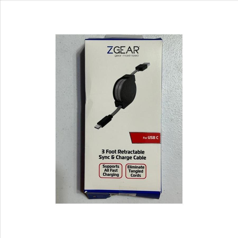 Z Gear 3 foot Retractable Sync and charge cable USB C